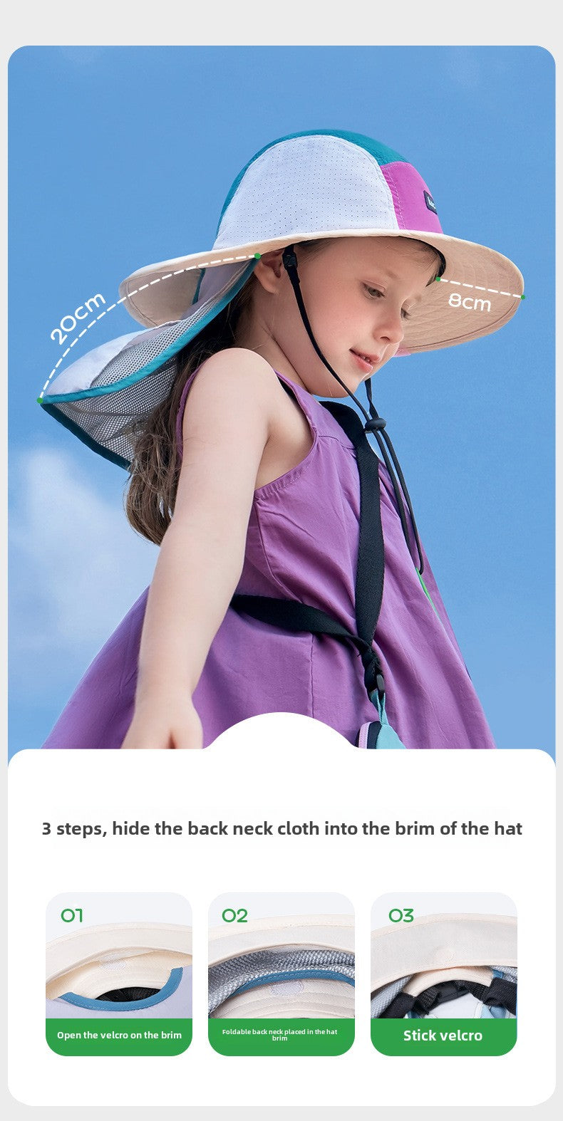 Kocotree Original Yarn Children's Sun Protection Hat Baby Sun Hat Fisherman Sun Hat Spring Autumn Summer Thin Style