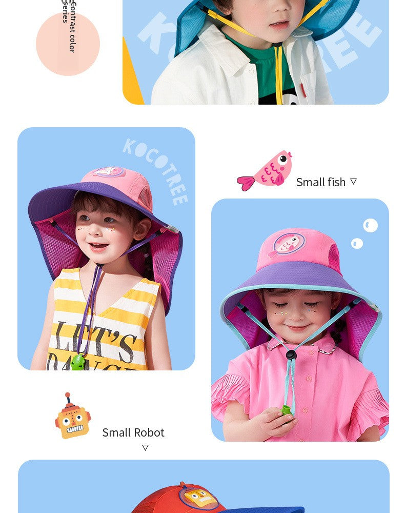 Kocotree Sun Protection Hat UV Protection Baby Sun Hat Boys Girls Summer Beach Hat Wide Brim