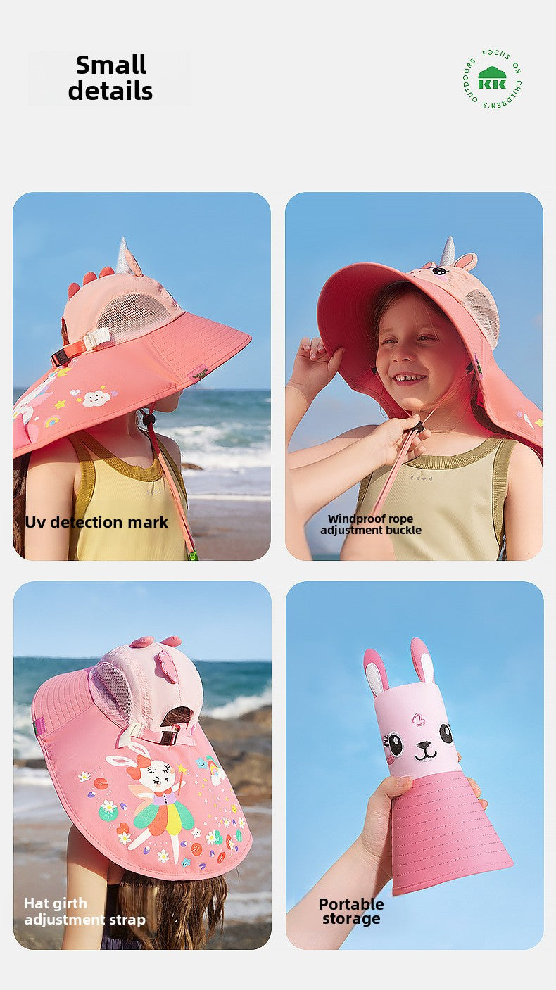 Kocotree Children's Sun Hat UV Protection Baby Sunshade Sun Hat Boys Girls Summer Beach Hat Wide Brim