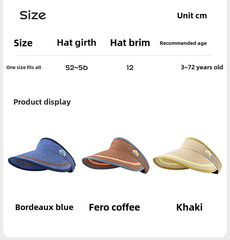 Kocotree Children's Sun Hat Boys Girls UV Protection Visor Hat Baby Outdoor Woven Straw Hat Summer