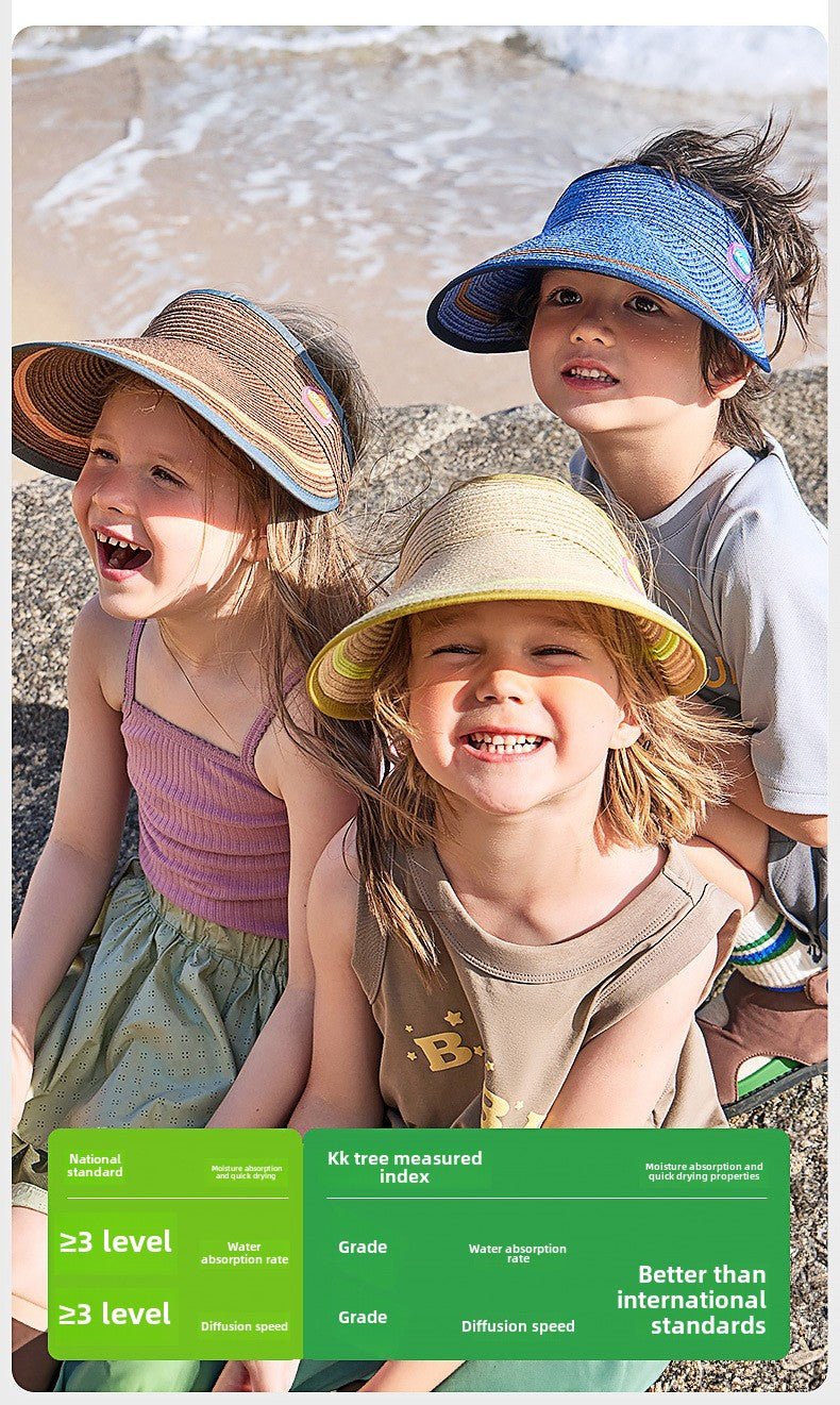 Kocotree Children's Sun Hat Boys Girls UV Protection Visor Hat Baby Outdoor Woven Straw Hat Summer