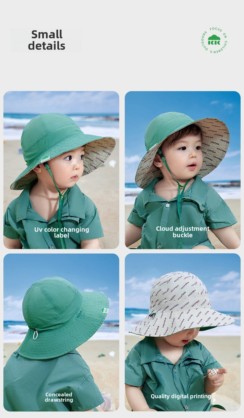 Kocotree Baby Sun Hat Infant Sunshade Hat UV Protection Boys and Girls Fisherman Hat Spring and Autumn Hat Reversible Wearable