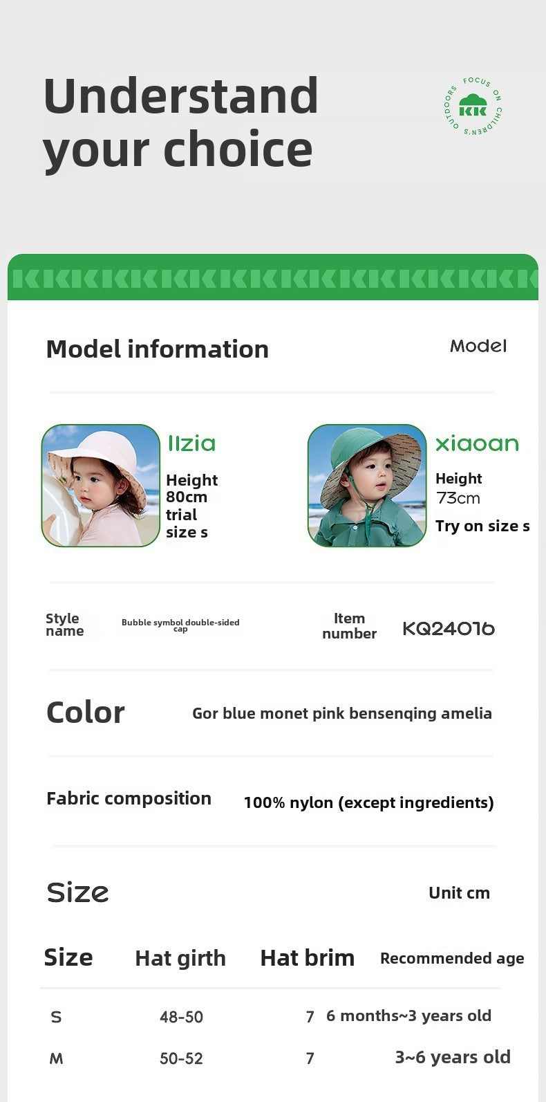 Kocotree Baby Sun Hat Infant Sunshade Hat UV Protection Boys and Girls Fisherman Hat Spring and Autumn Hat Reversible Wearable