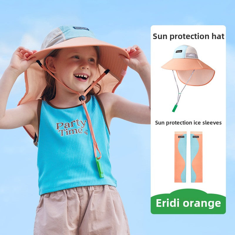 Kocotree Children's Sun Hat Wide Brim Boys Girls Baby Sunshade UV Protection Beach Summer