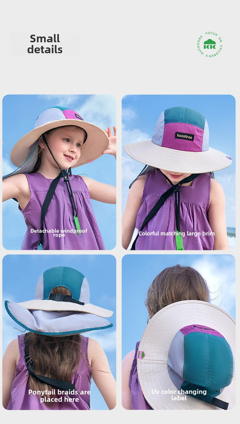 Kocotree Original Yarn Children's Sun Protection Hat Baby Sun Hat Fisherman Sun Hat Spring Autumn Summer Thin Style