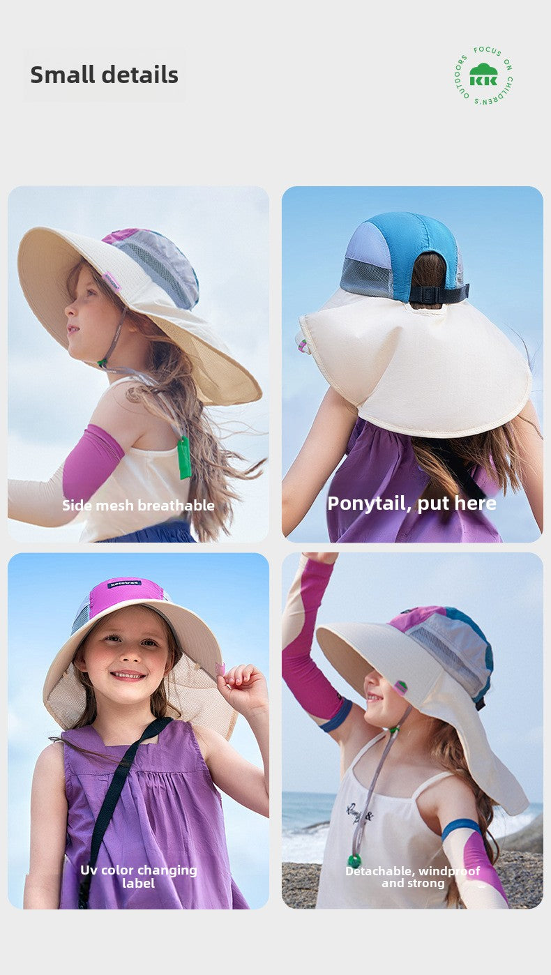 Kocotree Children's Sun Hat Wide Brim Boys Girls Baby Sunshade UV Protection Beach Summer