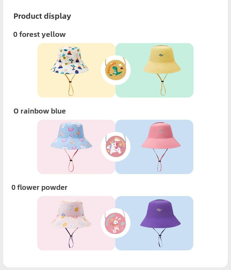 Kocotree Baby Hat Spring and Autumn Children's Sun Hat Boys' Sunshade Hat Girls' Fisherman Hat Sun Hat Double-Sided Wearable