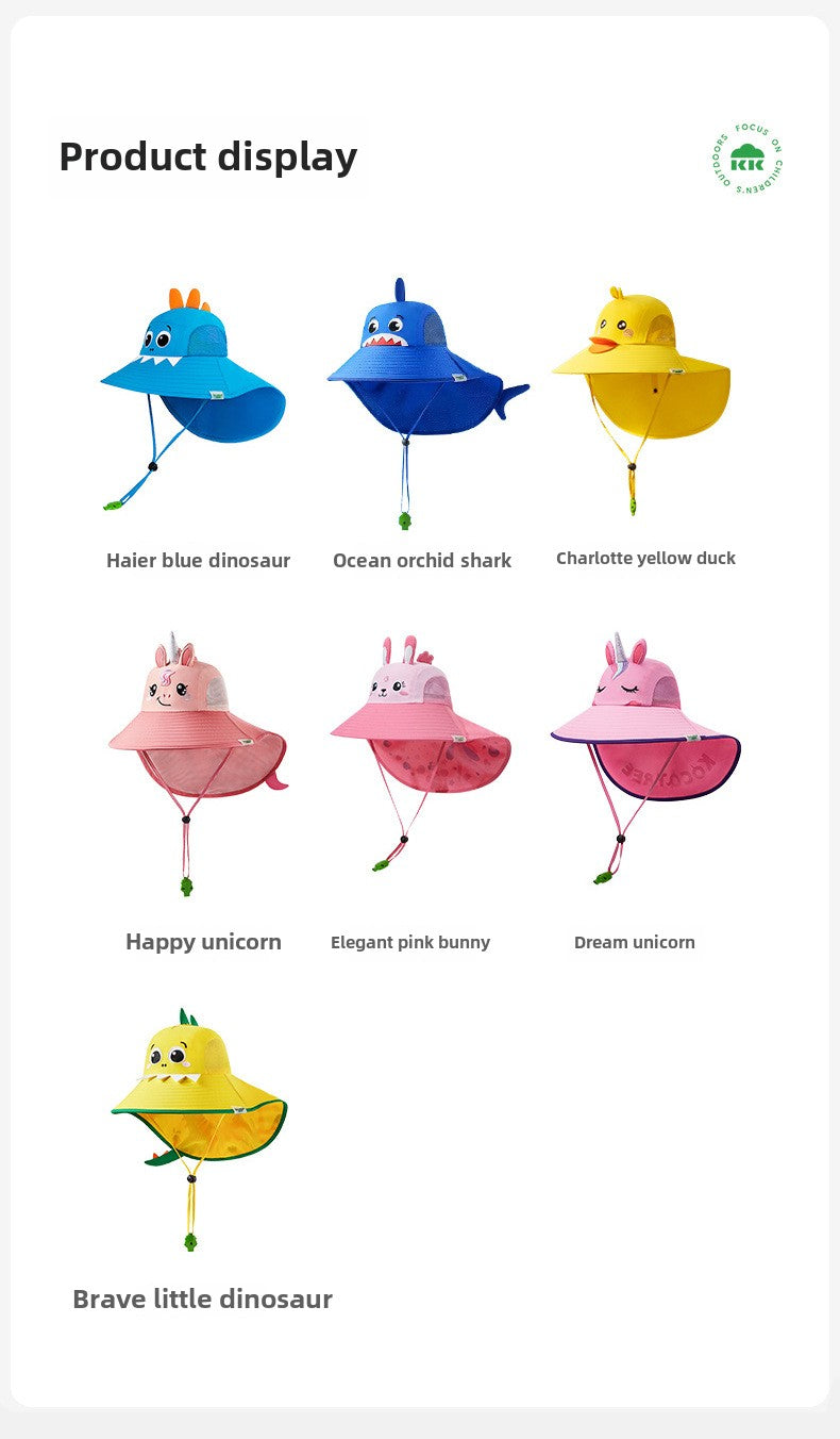 Kocotree Children's Sun Hat UV Protection Baby Sunshade Sun Hat Boys Girls Summer Beach Hat Wide Brim