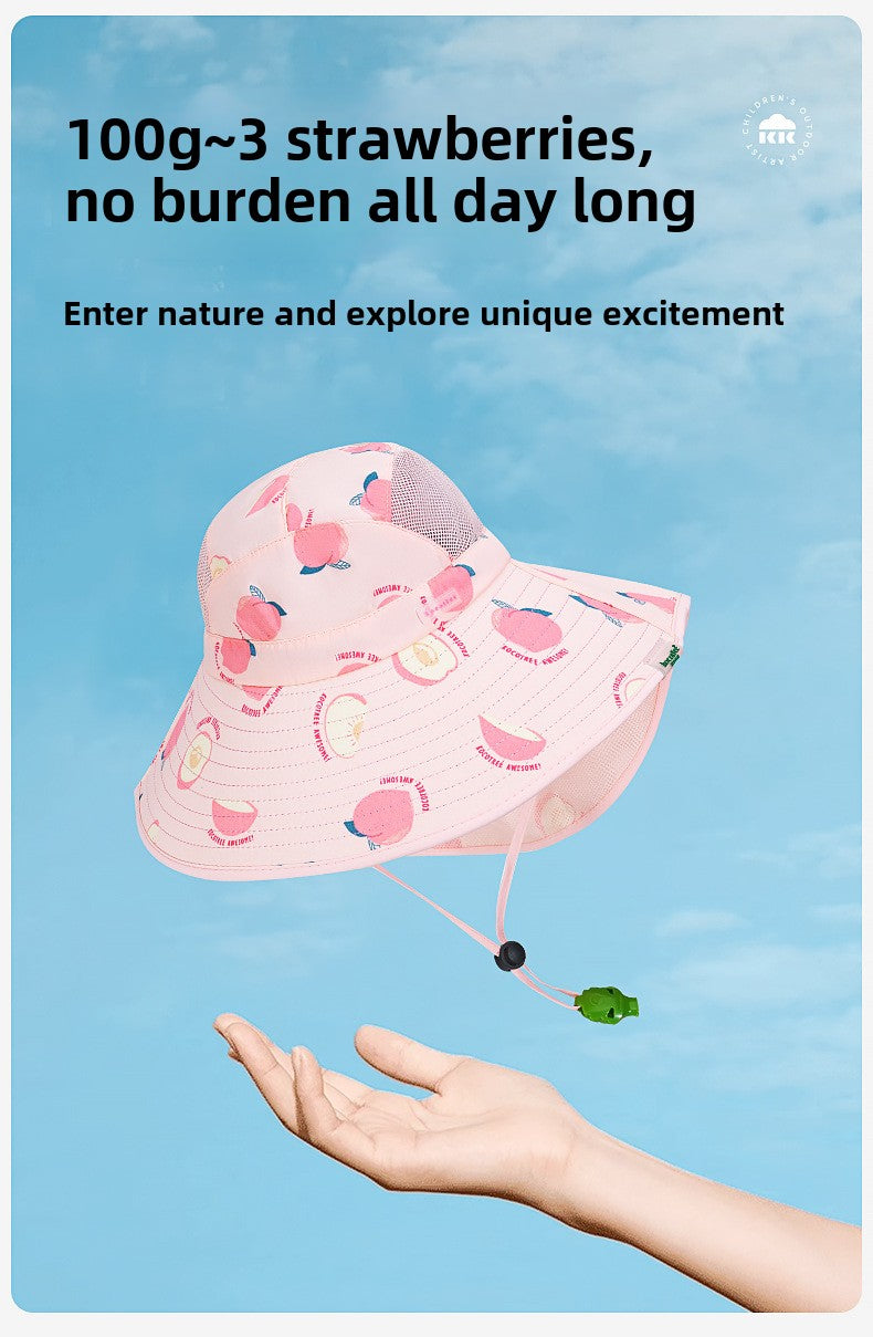 Kocotree Children's Sun Protection Hat Summer Baby Sunshade Sun Hat UV Protection Fisherman Hat Boys and Girls Wide Brim