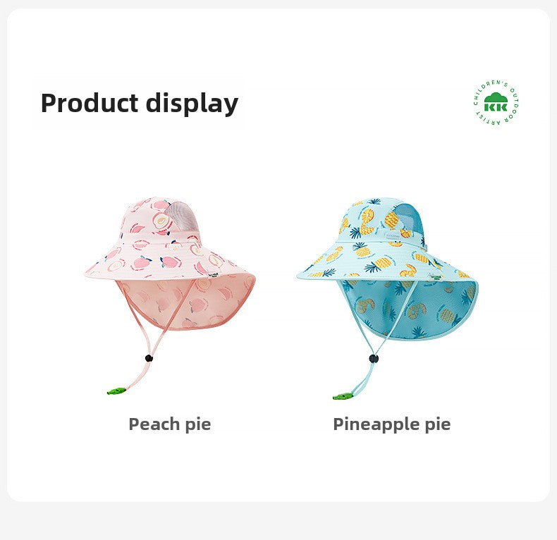 Kocotree Children's Sun Protection Hat Summer Baby Sunshade Sun Hat UV Protection Fisherman Hat Boys and Girls Wide Brim