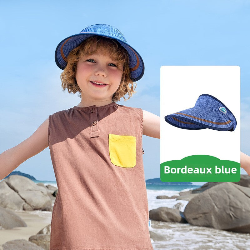 Kocotree Children's Sun Hat Boys Girls UV Protection Visor Hat Baby Outdoor Woven Straw Hat Summer