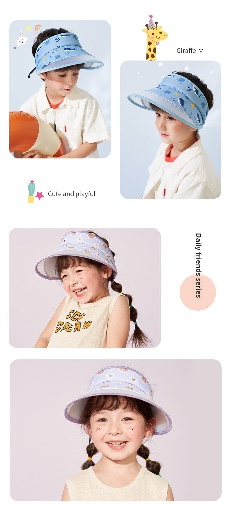 Kocotree Children's Sun Hat UV Protection Sun Hat Baby Hat Boys Girls Visor Large Brim Summer