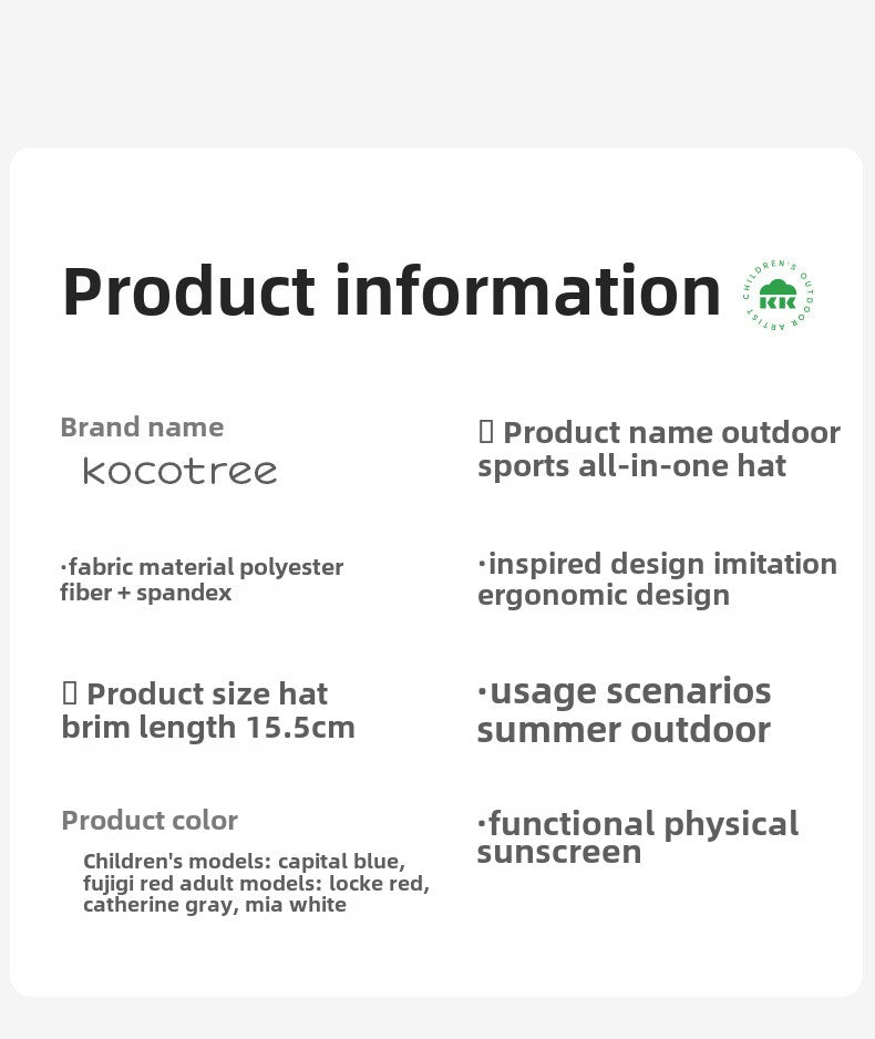 Kocotree Parent-Child Sun Hat for Children, Foldable Sun Hat for Boys, Baby Sun Hat for Girls, Outdoor Visor Hat