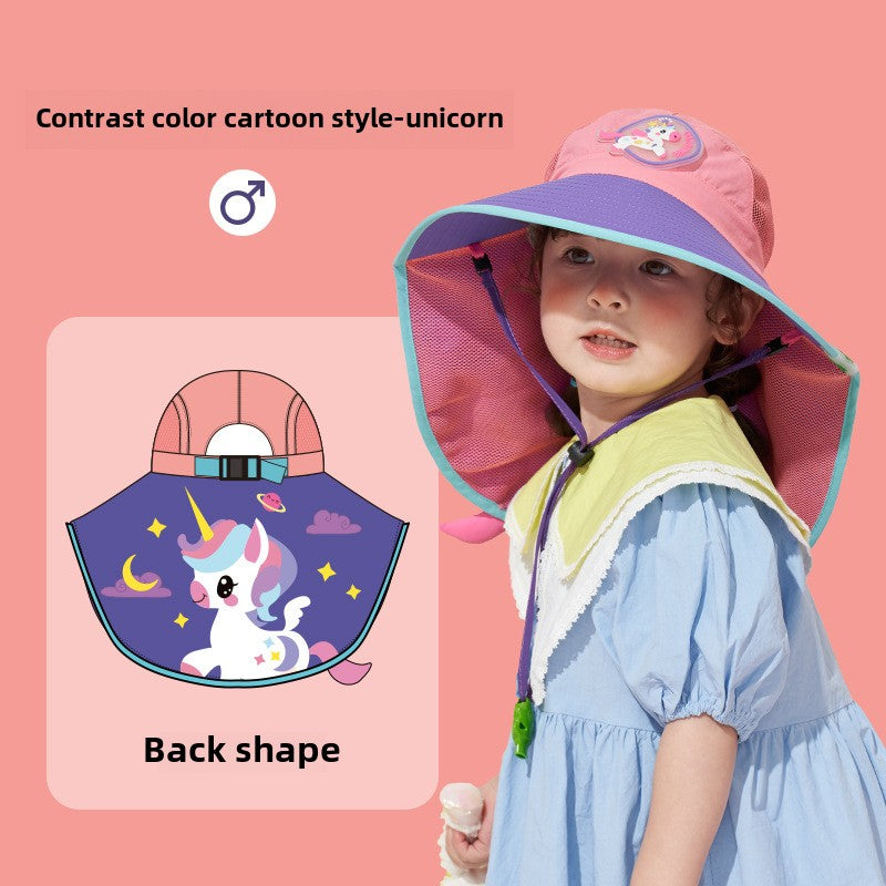 Kocotree Children's Sun Hat UV Protection Baby Sunshade Sun Hat Boys Girls Summer Beach Hat Wide Brim