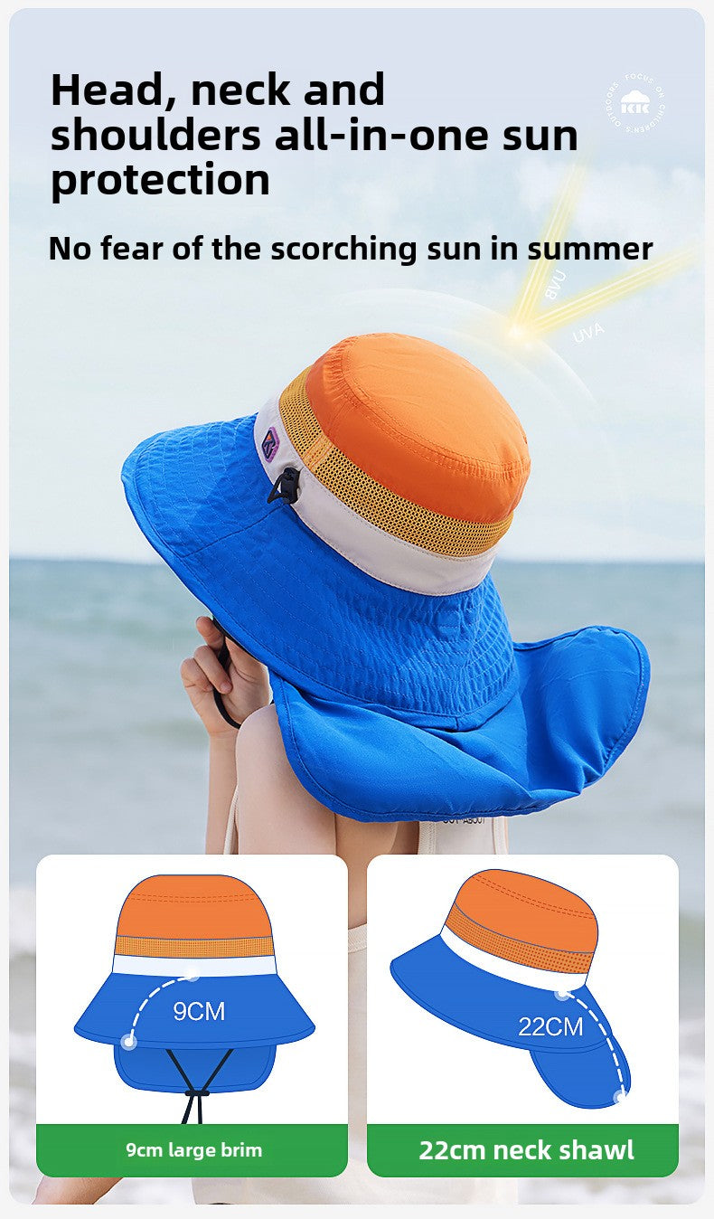 Kocotree Children's Sun Hat Baby Sunshade Hat UV Protection Boys and Girls Fisherman Hat Beach Sun Hat Summer